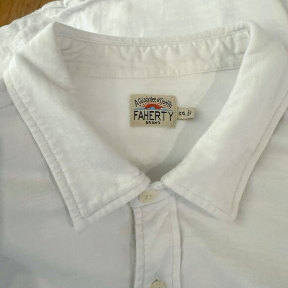 Faherty Knit Seasons Shirt Size XXL Soft Cotton White Button Down Long Sleeve - Picture 3 of 14